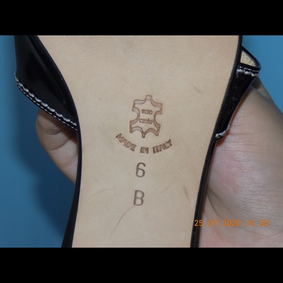 Vintage Black Open Toe Kitten Heels - Picture 5 of 5